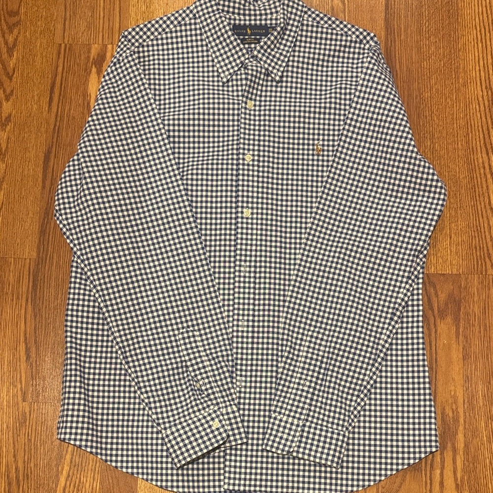 Ralph Lauren Blue and White Checkered Shirt
